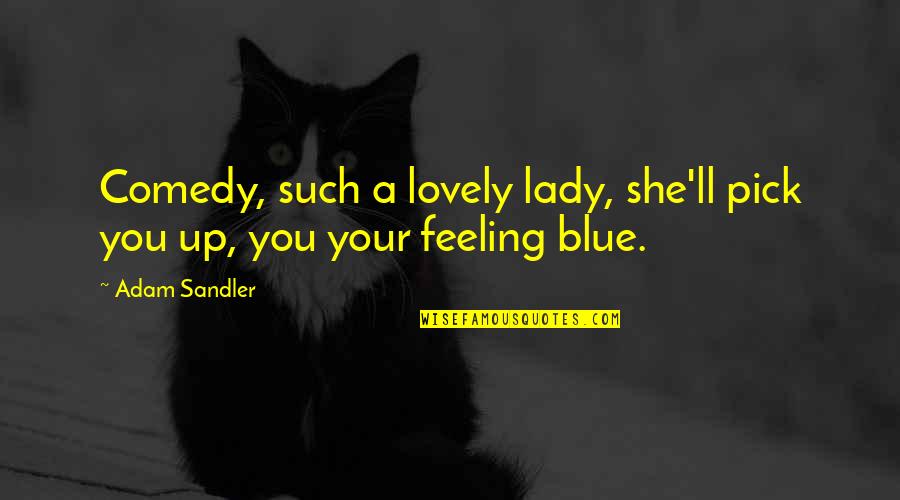 Feeling So Blue Quotes By Adam Sandler: Comedy, such a lovely lady, she'll pick you