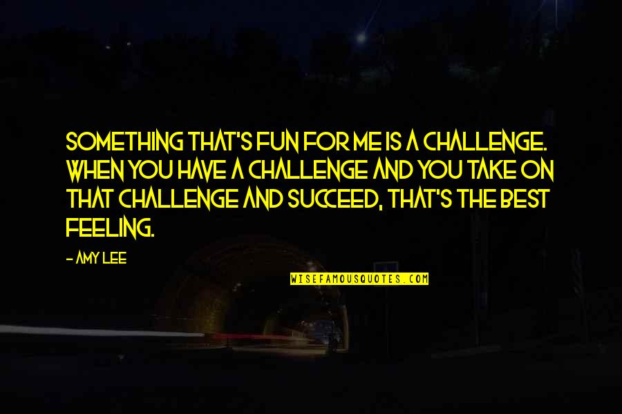 Feeling Something For You Quotes By Amy Lee: Something that's fun for me is a challenge.