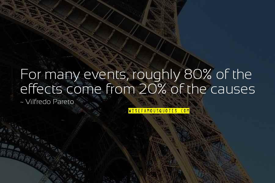 Feeling Sorry For Someone Quotes By Vilfredo Pareto: For many events, roughly 80% of the effects