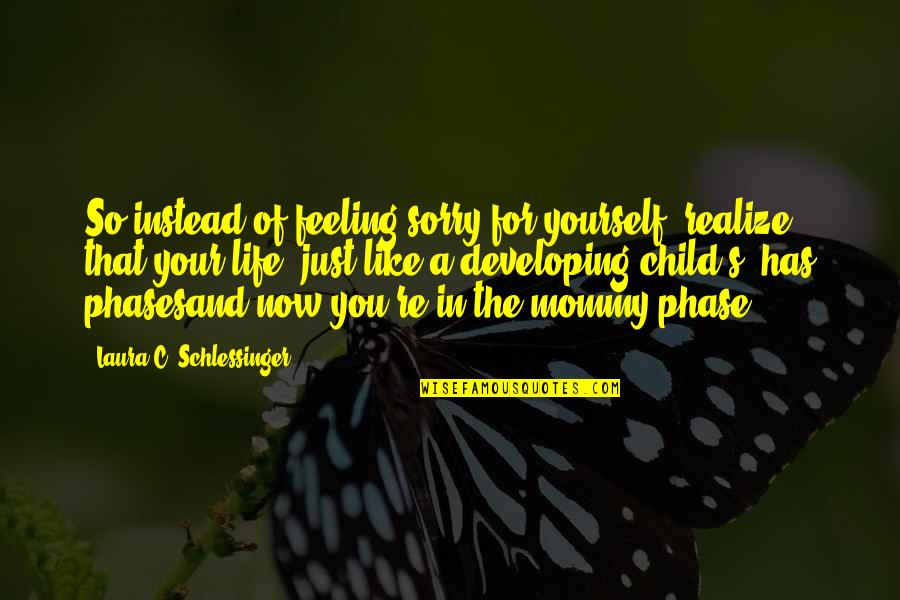 Feeling Sorry For You Quotes By Laura C. Schlessinger: So instead of feeling sorry for yourself, realize