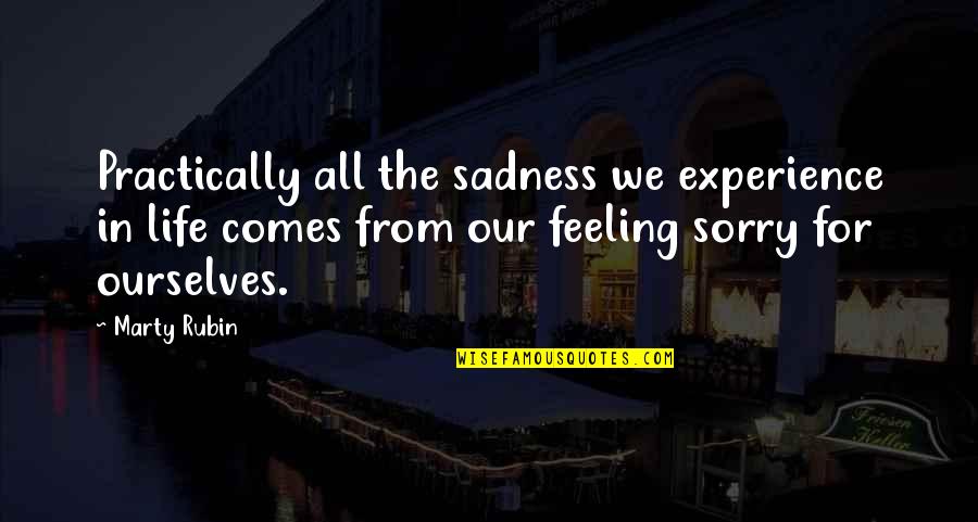 Feeling Sorry For You Quotes By Marty Rubin: Practically all the sadness we experience in life
