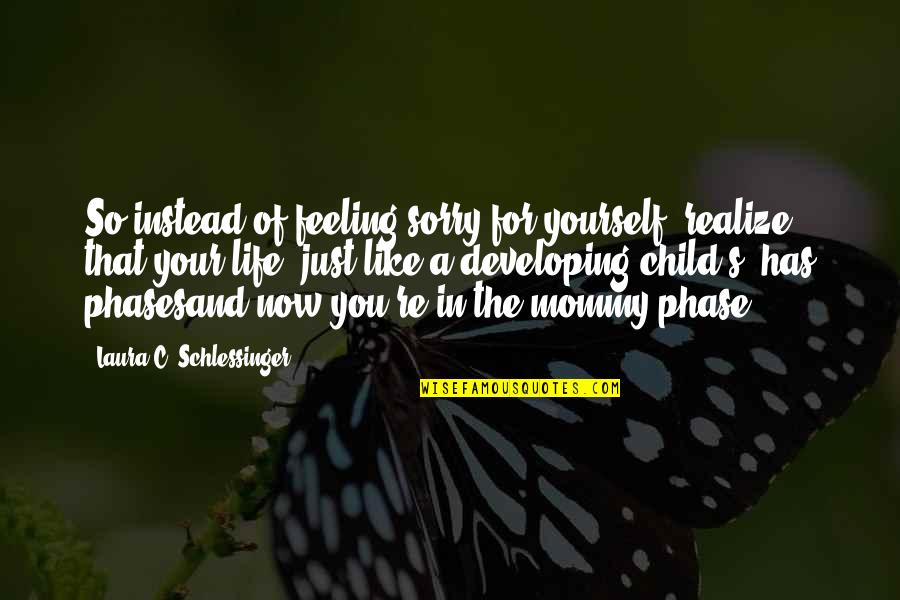 Feeling Sorry Yourself Quotes By Laura C. Schlessinger: So instead of feeling sorry for yourself, realize
