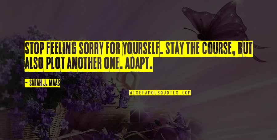 Feeling Sorry Yourself Quotes By Sarah J. Maas: Stop feeling sorry for yourself. Stay the course,