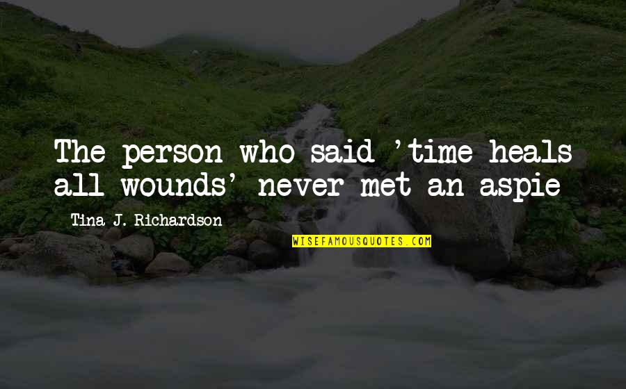 Feeling Special Love Quotes By Tina J. Richardson: The person who said 'time heals all wounds'