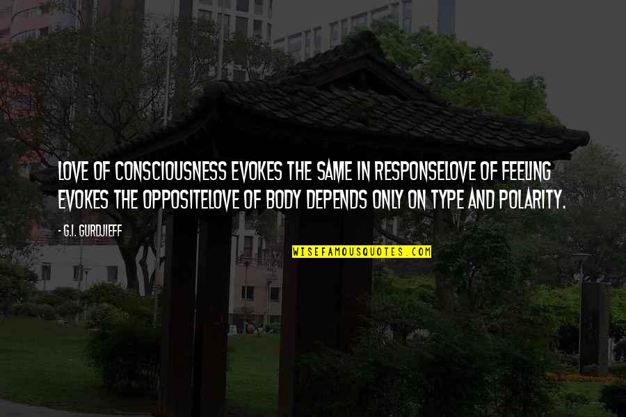 Feeling The Same Quotes By G.I. Gurdjieff: Love of consciousness evokes the same in responseLove