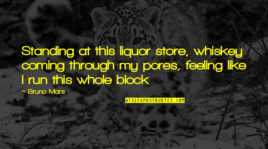 Feeling This Quotes By Bruno Mars: Standing at this liquor store, whiskey coming through