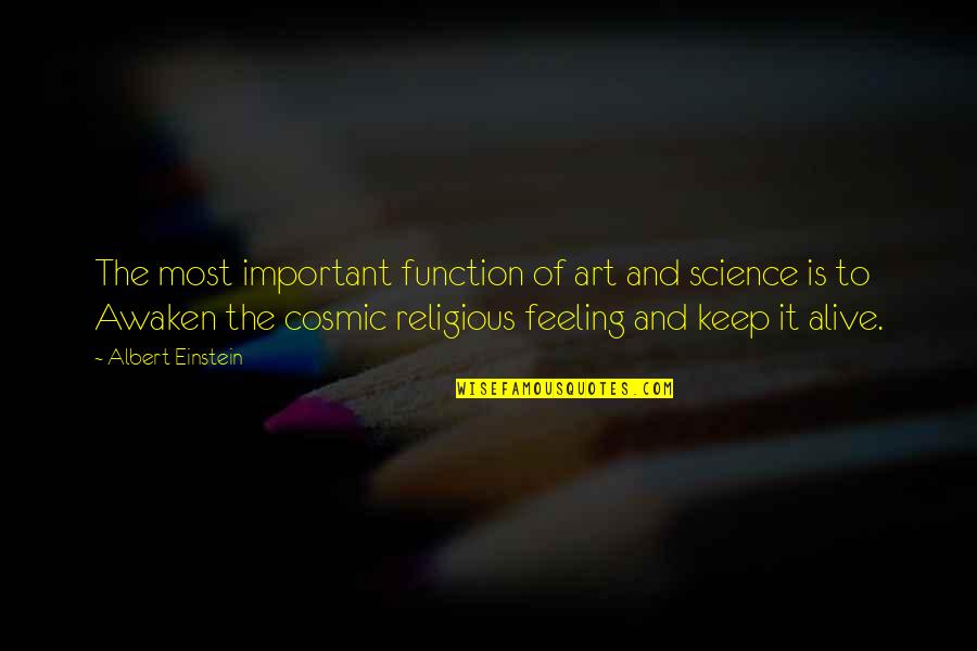 Feeling Too Important Quotes By Albert Einstein: The most important function of art and science