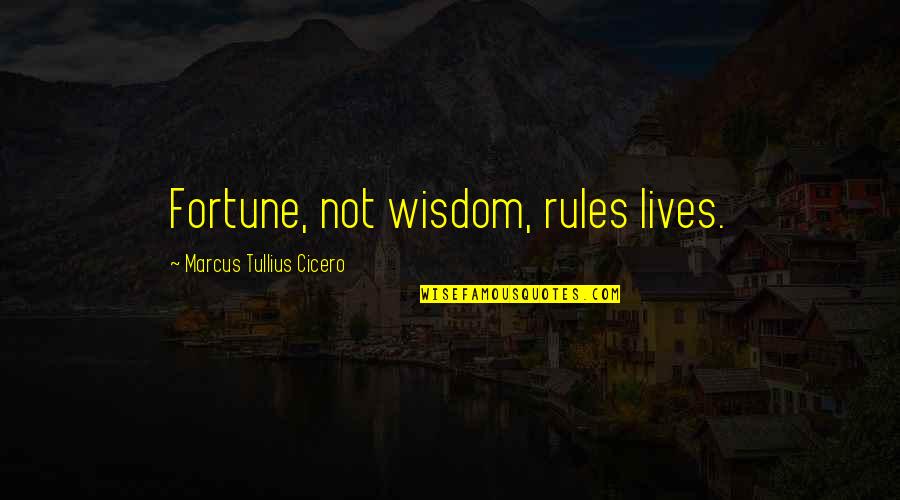 Feeling Tormented Quotes By Marcus Tullius Cicero: Fortune, not wisdom, rules lives.