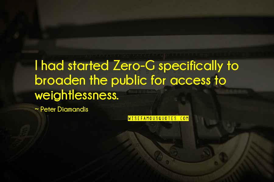 Feeling Unfulfilled Quotes By Peter Diamandis: I had started Zero-G specifically to broaden the Feeling Unfulfilled Quotes By Peter Diamandis: I had started Zero-G specifically to broaden the