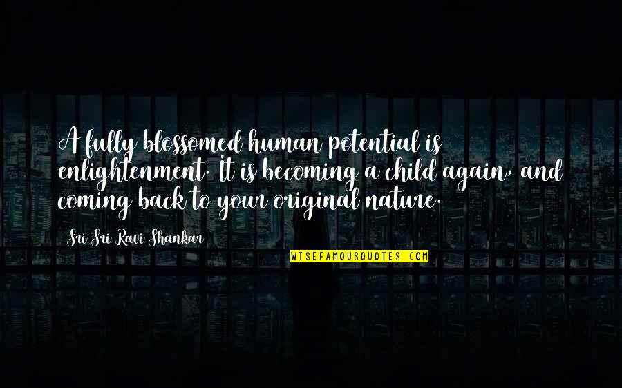 Feeling Unhappy Quotes By Sri Sri Ravi Shankar: A fully blossomed human potential is enlightenment. It