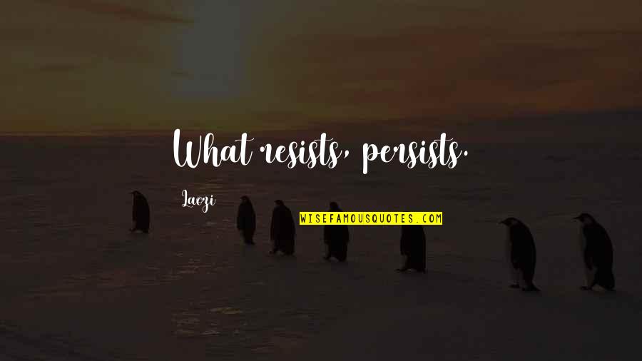Feeling Used By A Man Quotes By Laozi: What resists, persists.