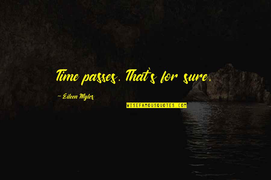 Feeling Used By Someone Quotes By Eileen Myles: Time passes. That's for sure.