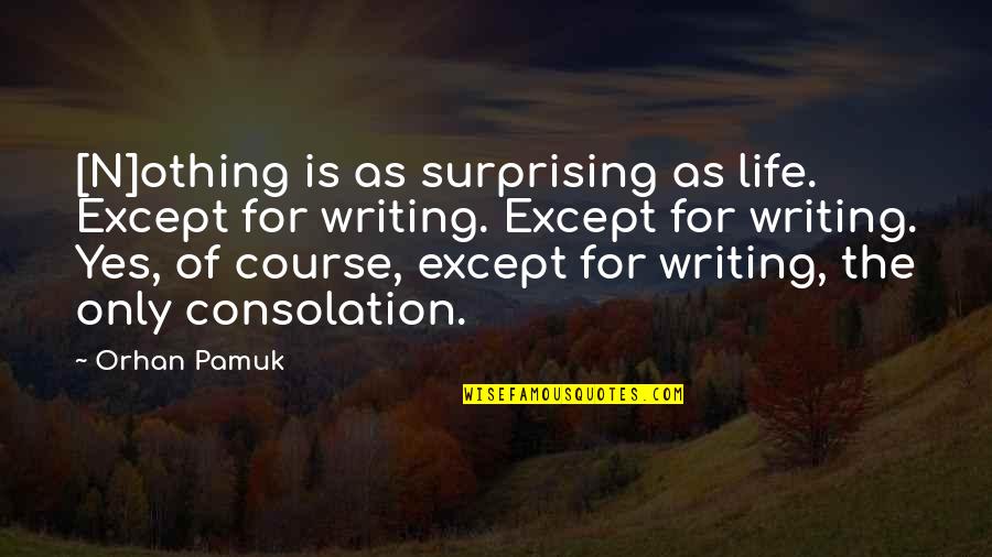 Feeling Vague Quotes By Orhan Pamuk: [N]othing is as surprising as life. Except for