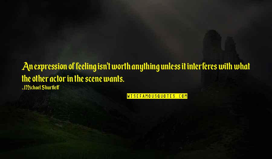 Feeling Worth It Quotes By Michael Shurtleff: An expression of feeling isn't worth anything unless