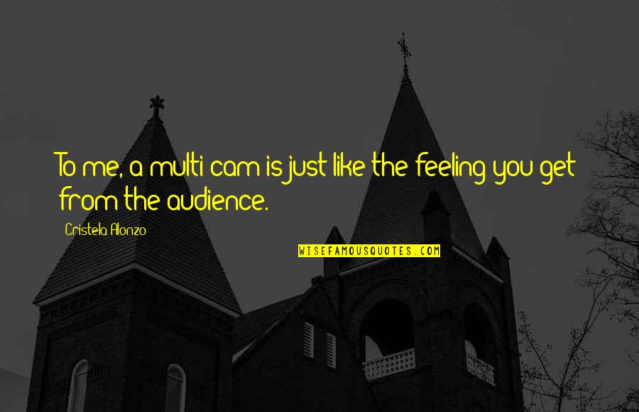 Feeling You Get Quotes By Cristela Alonzo: To me, a multi-cam is just like the Feeling You Get Quotes By Cristela Alonzo: To me, a multi-cam is just like the