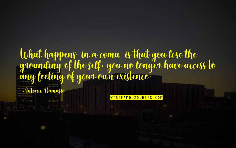 Feeling Your Feelings Quotes By Antonio Damasio: What happens [in a coma] is that you