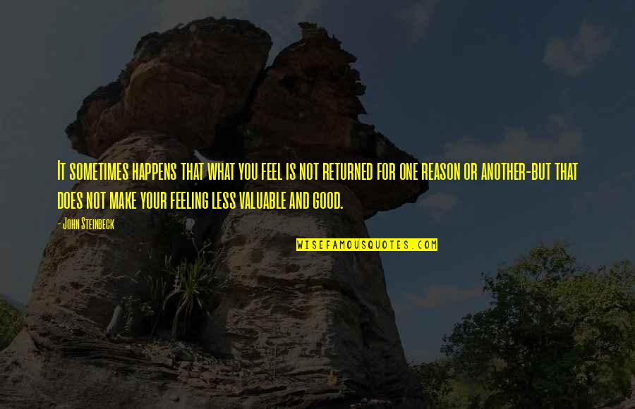 Feeling Your Feelings Quotes By John Steinbeck: It sometimes happens that what you feel is