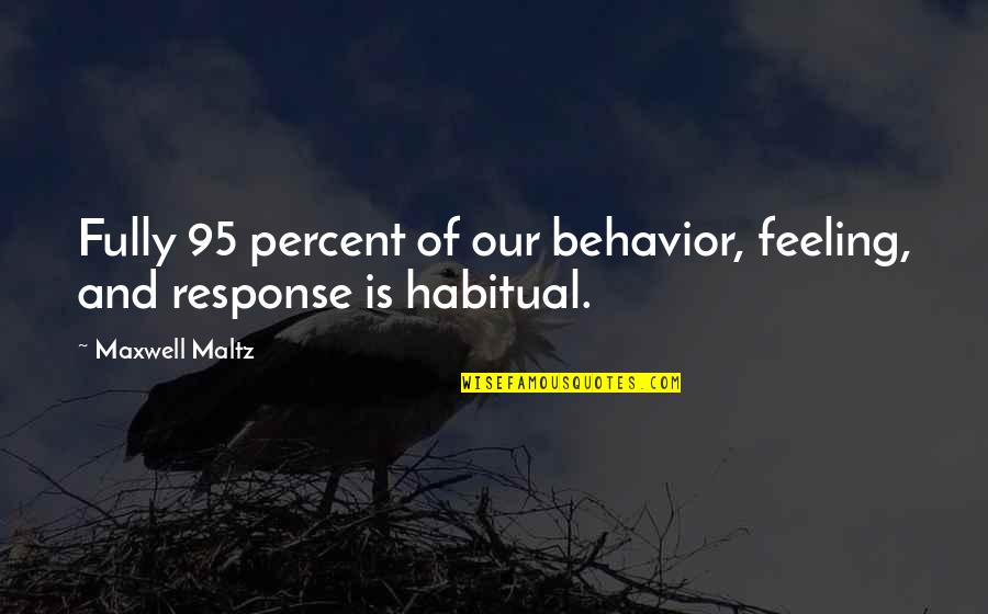 Feelings And Quotes By Maxwell Maltz: Fully 95 percent of our behavior, feeling, and