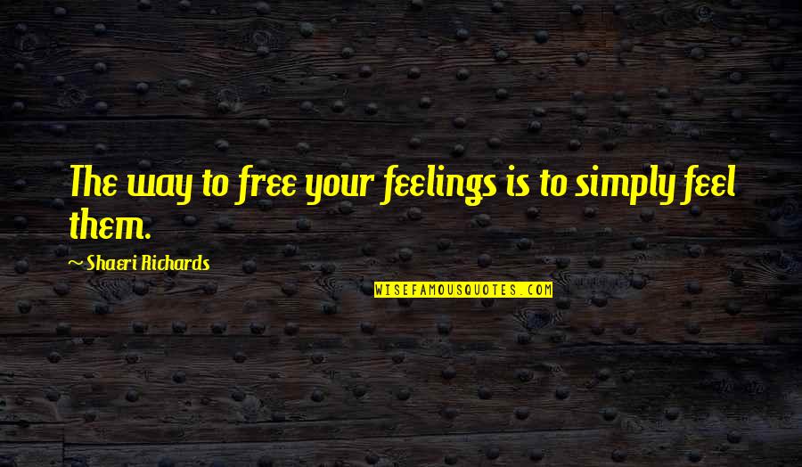 Feelings From The Past Quotes By Shaeri Richards: The way to free your feelings is to