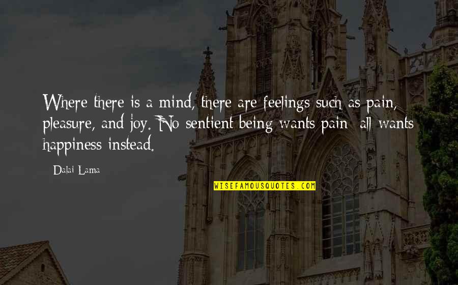 Feelings Pain Quotes By Dalai Lama: Where there is a mind, there are feelings