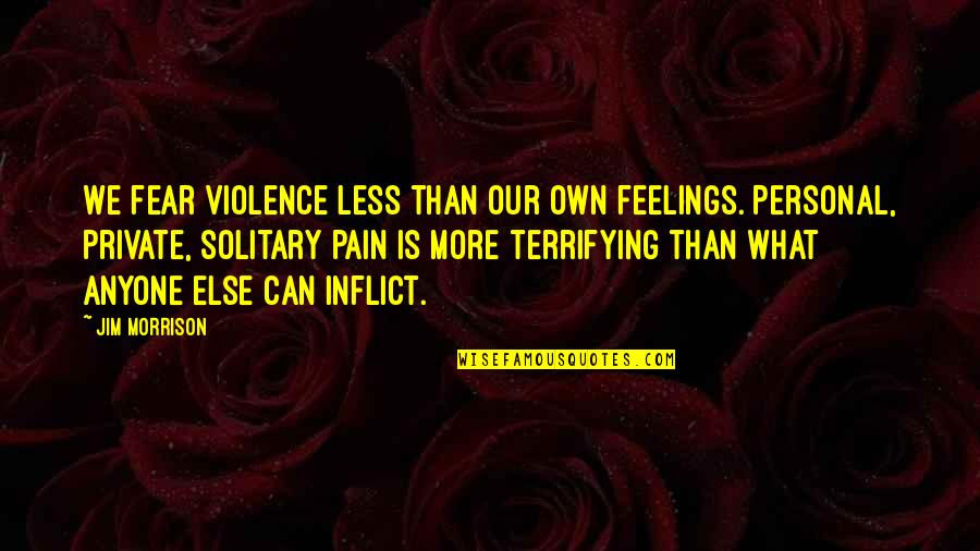 Feelings Pain Quotes By Jim Morrison: We fear violence less than our own feelings.