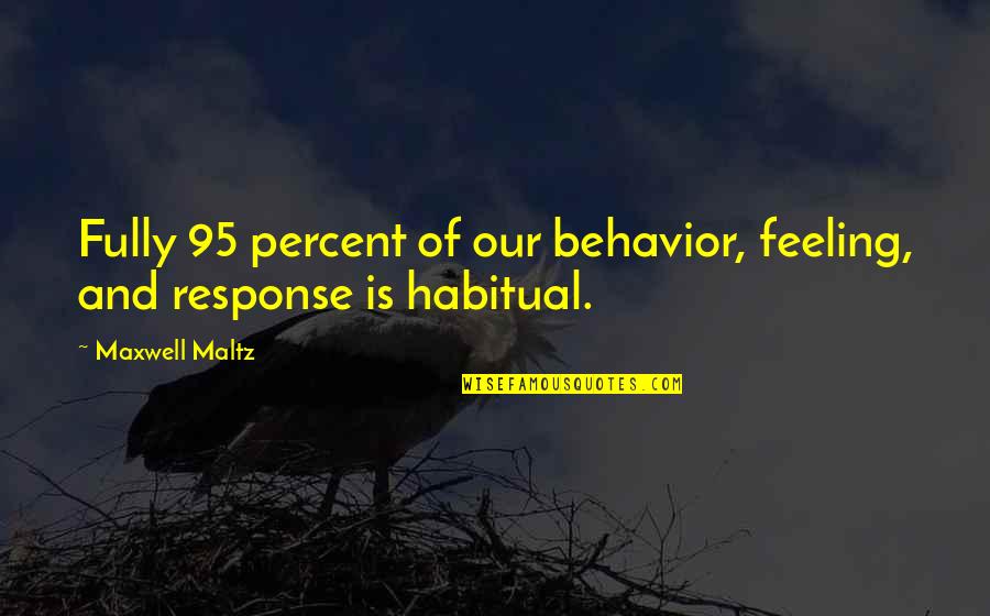 Feelings Quotes By Maxwell Maltz: Fully 95 percent of our behavior, feeling, and