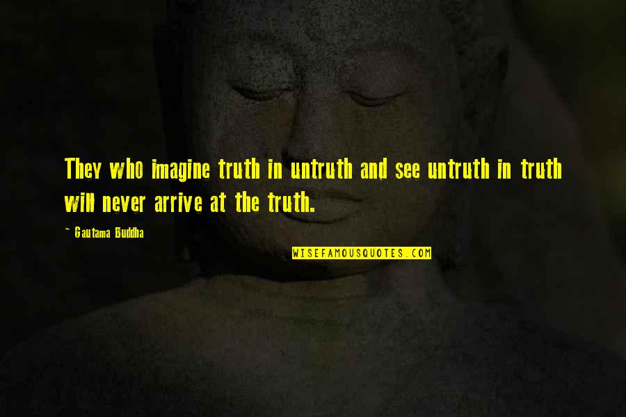 Feelings Slowly Fading Quotes By Gautama Buddha: They who imagine truth in untruth and see