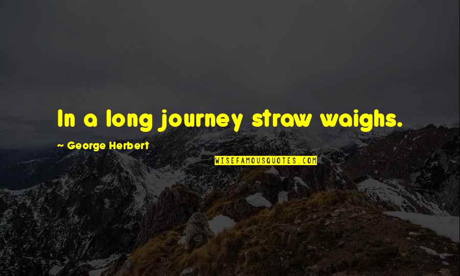 Feelings Staying The Same Quotes By George Herbert: In a long journey straw waighs.