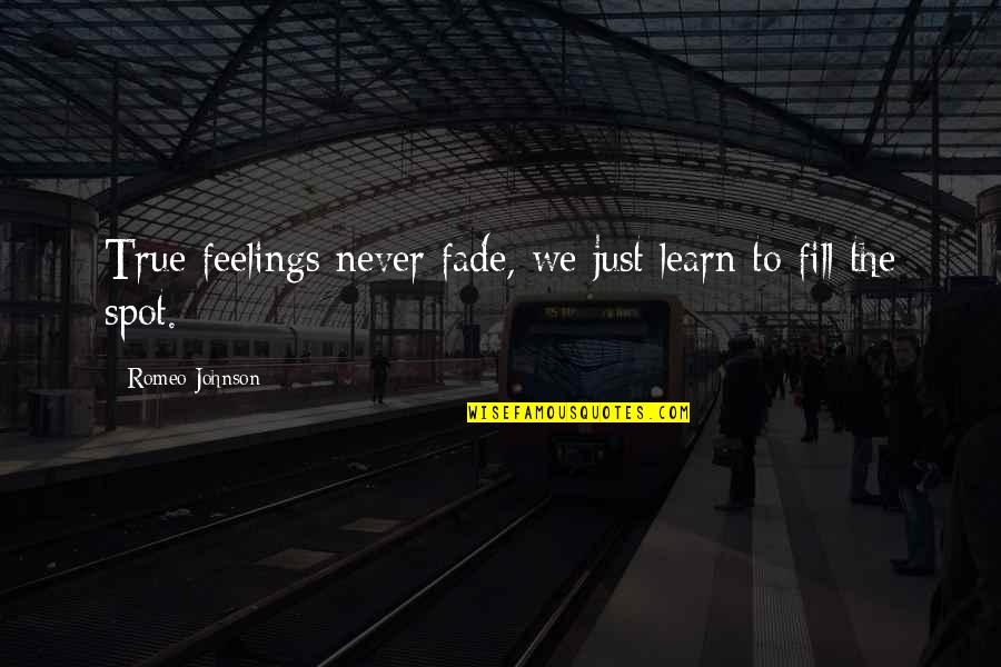 Feelings That Fade Quotes By Romeo Johnson: True feelings never fade, we just learn to