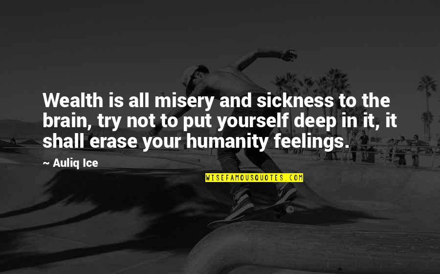 Feelings The Quotes By Auliq Ice: Wealth is all misery and sickness to the