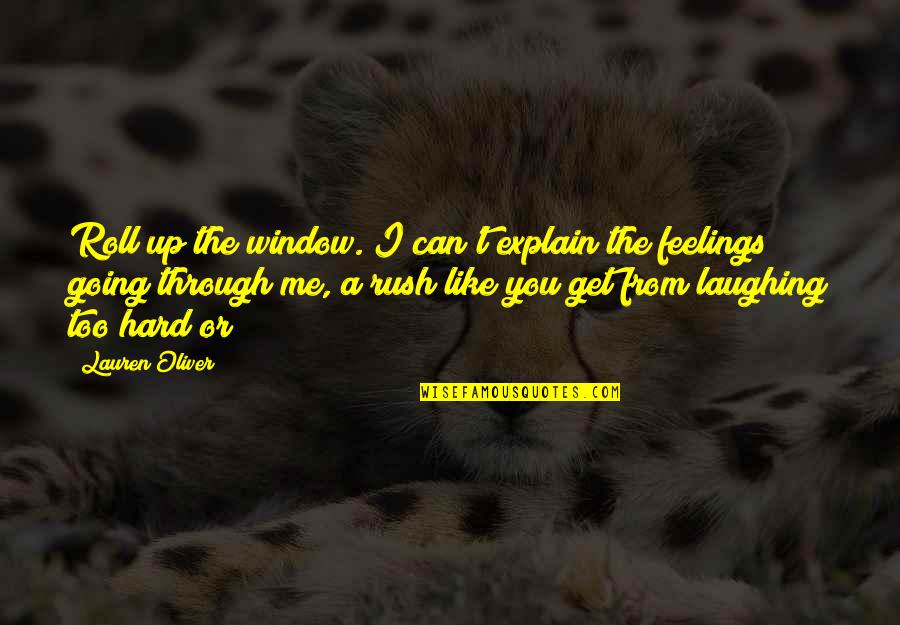 Feelings You Can't Explain Quotes By Lauren Oliver: Roll up the window. I can't explain the