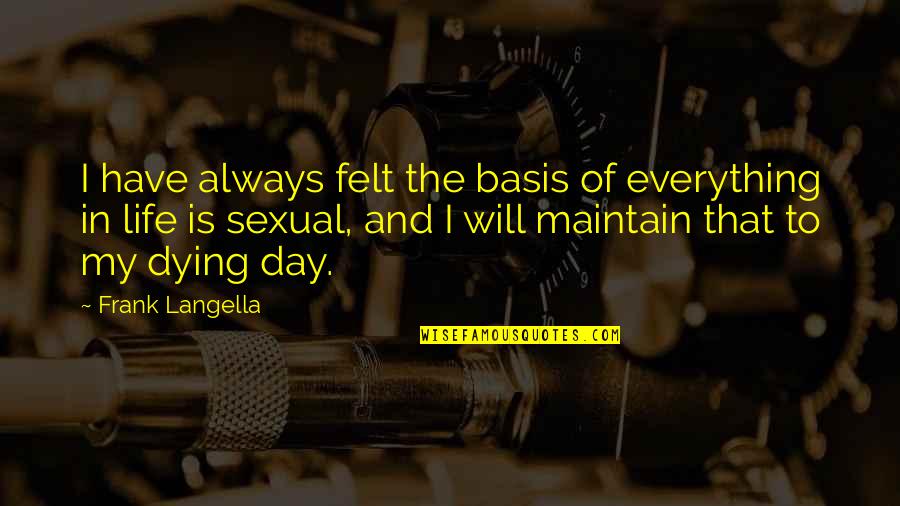 Feels Like Heaven With You Quotes By Frank Langella: I have always felt the basis of everything