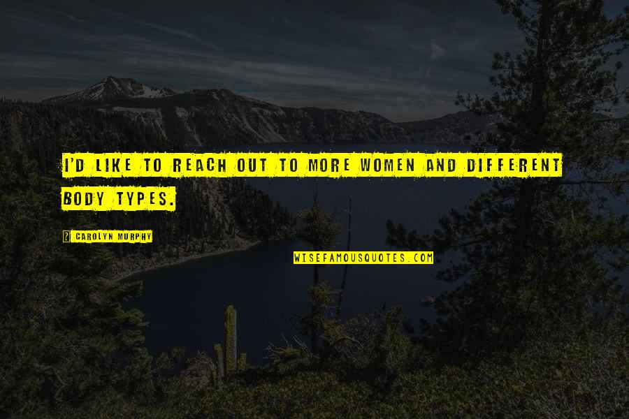 Feet In The Ocean Quotes By Carolyn Murphy: I'd like to reach out to more women