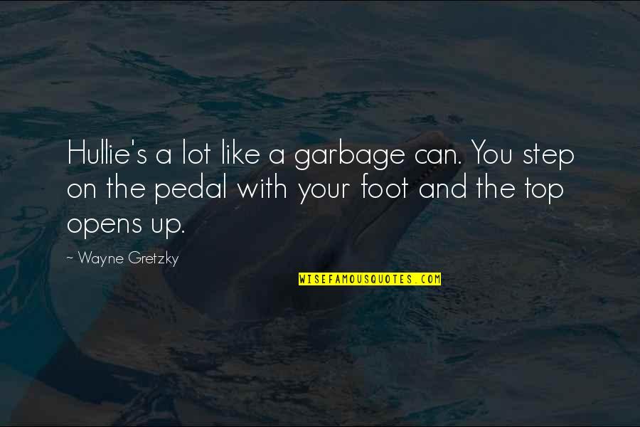 Feet Up Quotes By Wayne Gretzky: Hullie's a lot like a garbage can. You