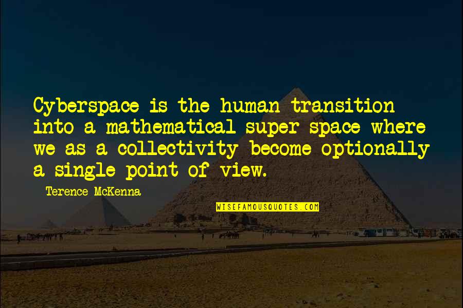 Fehim Tastekin Quotes By Terence McKenna: Cyberspace is the human transition into a mathematical