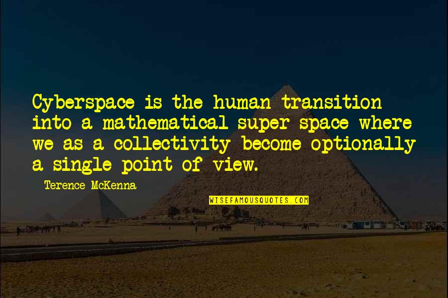 Fehim Tastekin Quotes By Terence McKenna: Cyberspace is the human transition into a mathematical Fehim Tastekin Quotes By Terence McKenna: Cyberspace is the human transition into a mathematical