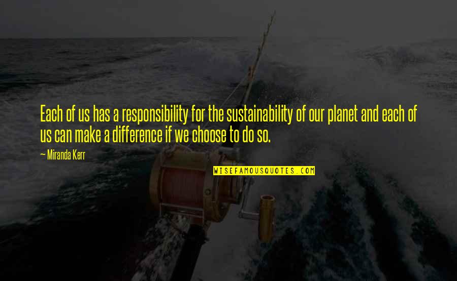 Feierlicher Quotes By Miranda Kerr: Each of us has a responsibility for the Feierlicher Quotes By Miranda Kerr: Each of us has a responsibility for the