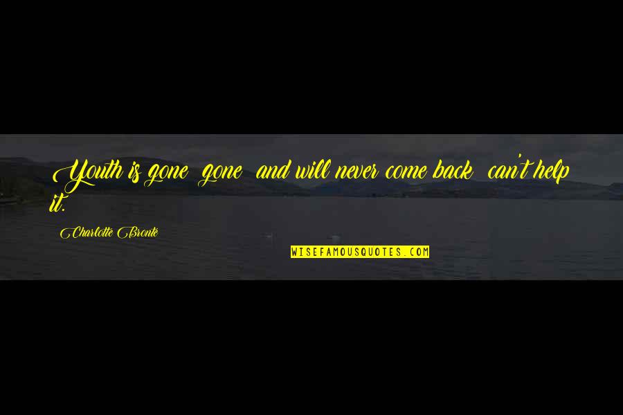 Feiner Quotes By Charlotte Bronte: Youth is gone gone and will never come