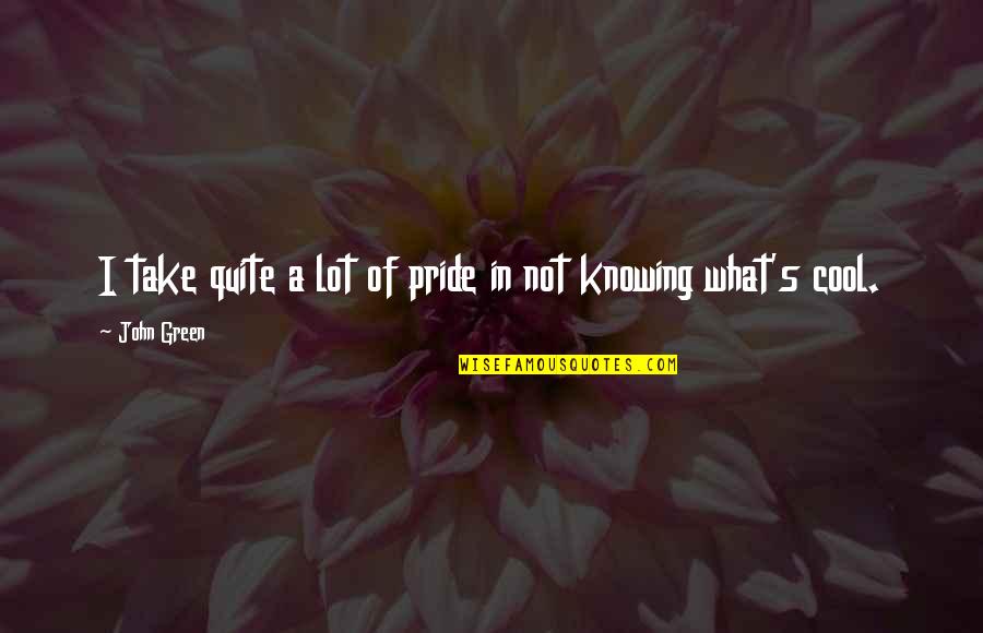 Feitico De Aquila Quotes By John Green: I take quite a lot of pride in