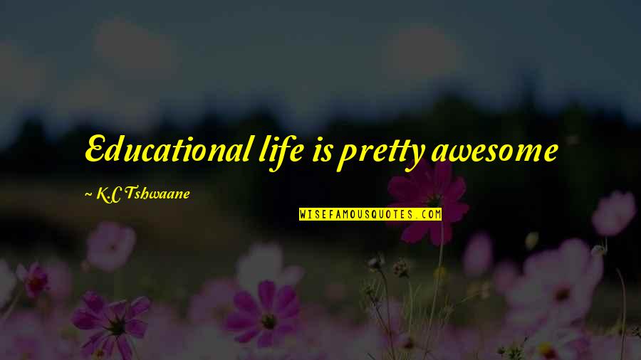 Feitio De Tran As Quotes By K.C Tshwaane: Educational life is pretty awesome