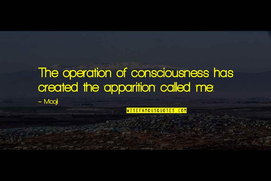 Feldmans Liquor Quotes By Mooji: The operation of consciousness has created the 'apparition'