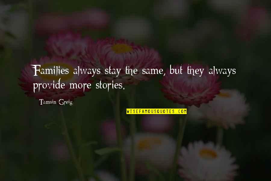 Felelfo Quotes By Tamsin Greig: Families always stay the same, but they always