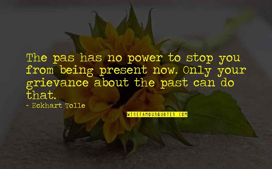 Felice Bauer Quotes By Eckhart Tolle: The pas has no power to stop you