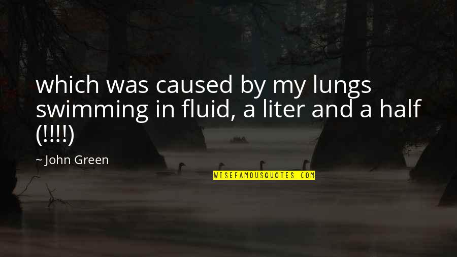Felicitaciones De Aniversario Quotes By John Green: which was caused by my lungs swimming in