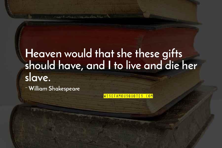 Feliciteren Quotes By William Shakespeare: Heaven would that she these gifts should have,
