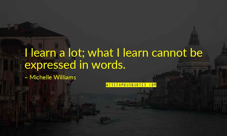 Feliu Maseras Quotes By Michelle Williams: I learn a lot; what I learn cannot Feliu Maseras Quotes By Michelle Williams: I learn a lot; what I learn cannot