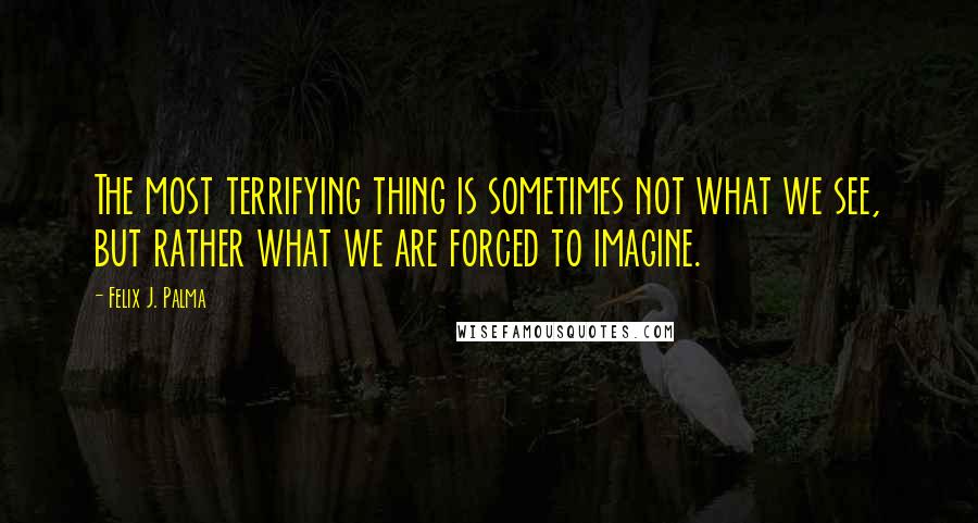 Felix J. Palma quotes: The most terrifying thing is sometimes not what we see, but rather what we are forced to imagine.