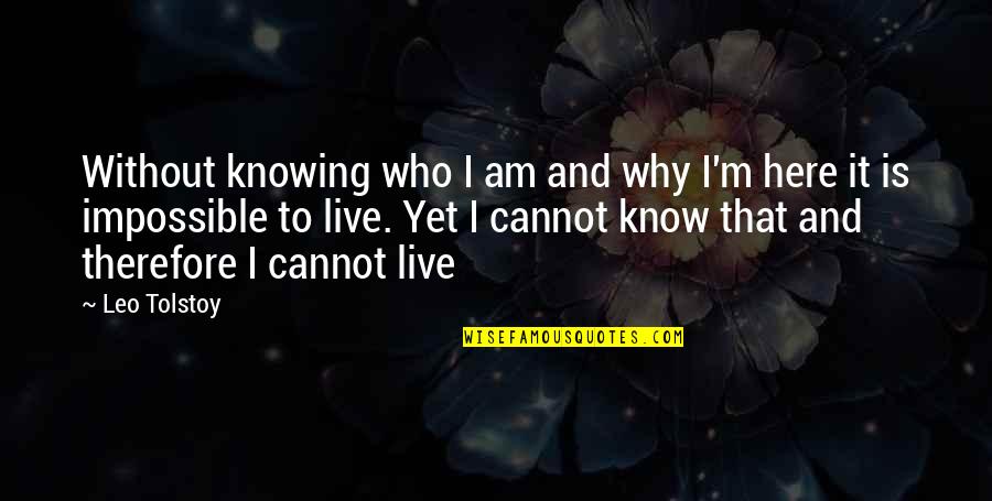 Feliz Aniversario Amor Quotes By Leo Tolstoy: Without knowing who I am and why I'm