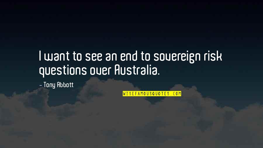 Fell In Love With A Stranger Quotes By Tony Abbott: I want to see an end to sovereign