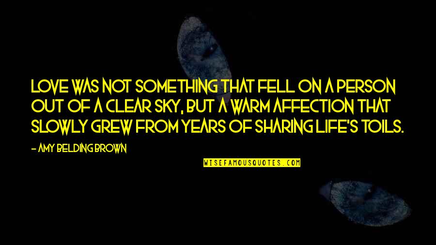 Fell Out Quotes By Amy Belding Brown: Love was not something that fell on a Fell Out Quotes By Amy Belding Brown: Love was not something that fell on a